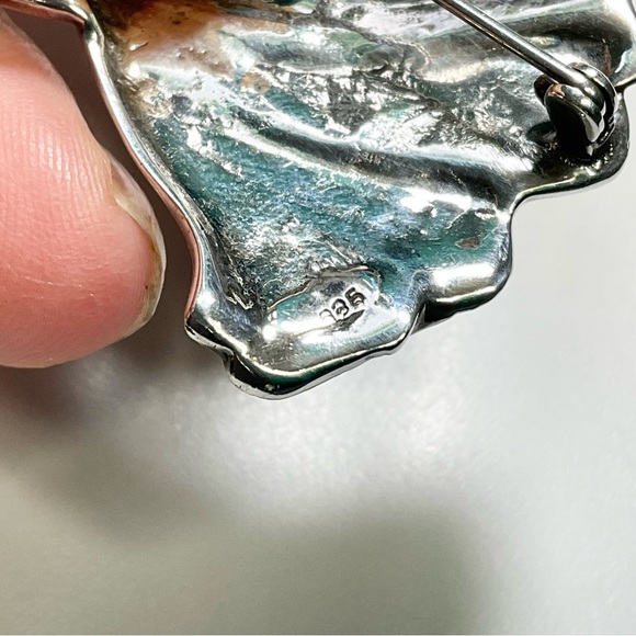 Sterling Silver Marcasite Angel Brooch Vintage Christmas Solid - Picture 5 of 6